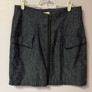 NWOT Anthropologie Brand Blue Linen/Cotton Blend skirt